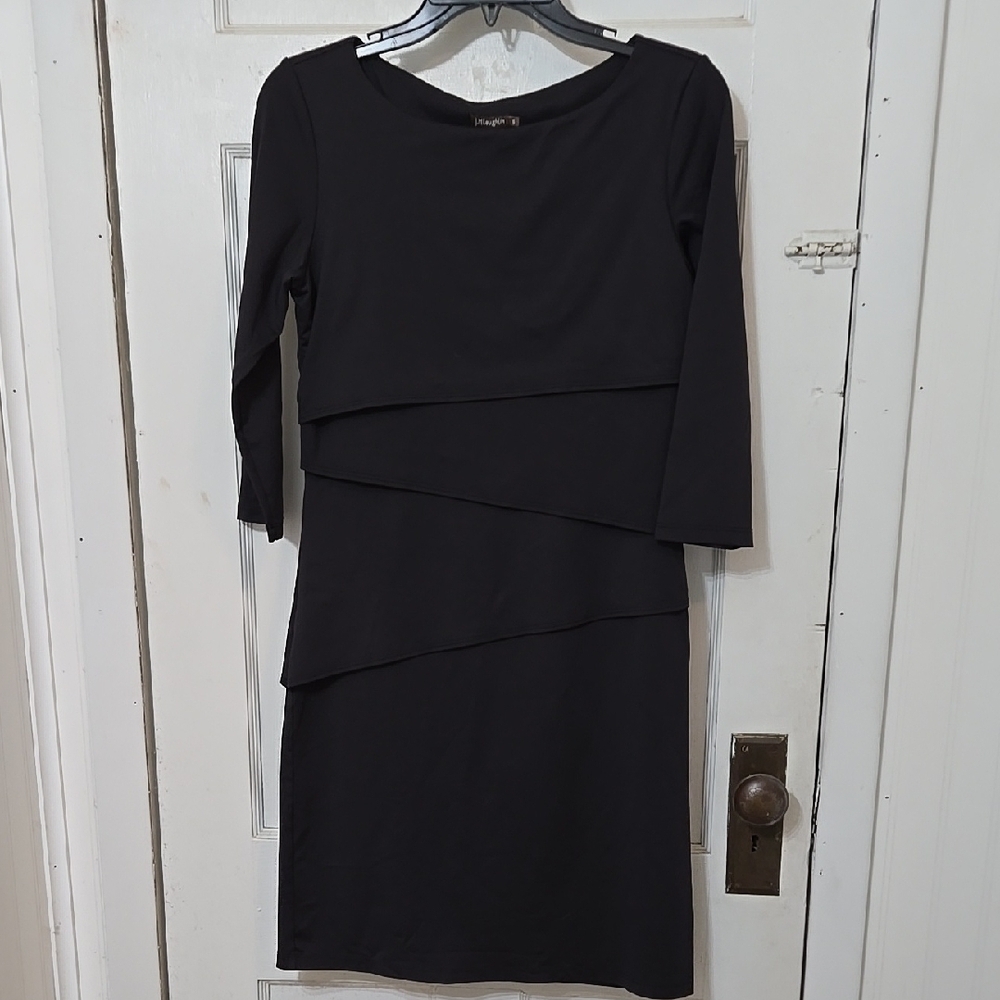 J McLaughlin Nicola Layered Shift DRESS Elegant Black Layered CLASSIC SIZE SMALL